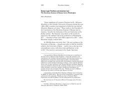 Roman Legal Tradition and American Law. The Riccobono Seminar