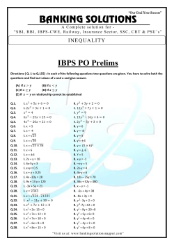 inequality-ibps-po-prelims - Banking Solutions , Nagpur