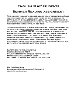 English III AP students Summer Reading assignment