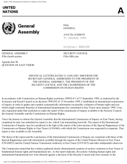 Report of the International Commission of Inquiry on East Timor