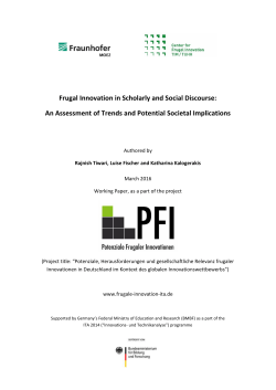 Frugal Innovation in Scholarly and Social