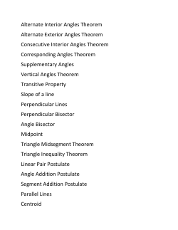 Alternate Interior Angles Theorem Alternate Exterior Angles