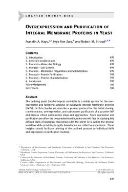 Chapter 29 - Overexpression and Purification of Integral