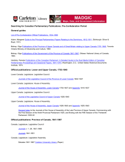 Searching for Canadian Parliamentary Publications: Pre