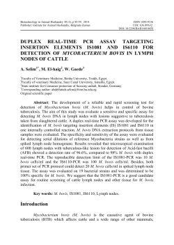 Duplex real-time PCR assay targeting insertion elements IS1081