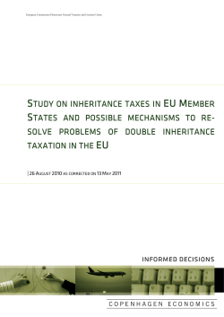 Study on inheritance taxes in the EU Member States and