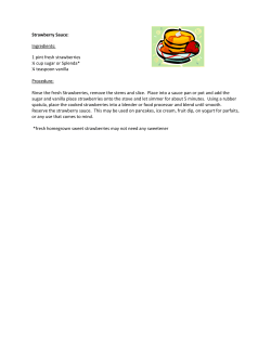 Strawberry Sauce: Ingredients: 1 pint fresh strawberries &frac14; cup sugar