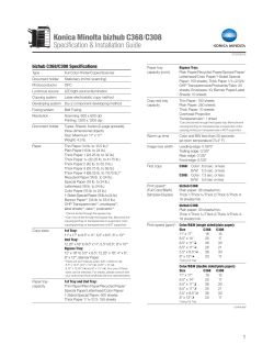 Konica Minolta bizhub C368 C308 Specification
