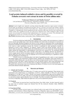 Lead acetate induced oxidative stress and its possible reversal by