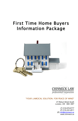 First Time Home Buyers Information Package