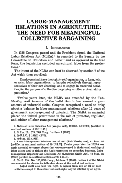 Labor-Management Relations in Agriculture: The Need