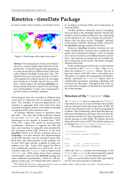 Rmetrics - timeDate Package - The R Journal