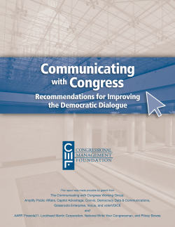 Communicating with Congress: Recommendations for Improving the