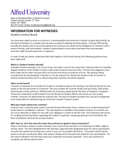 Information for Witnesses