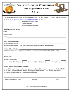 Team Registration Form - Monadnock Pumpkin Festival