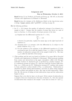 Math 31S. Rumbos Fall 2011 1 Assignment #10 Due on Wednesday