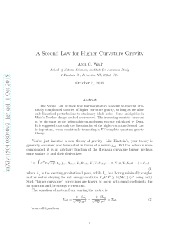 A Second Law for Higher Curvature Gravity