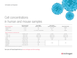 Cell concentrations in human and mouse samples