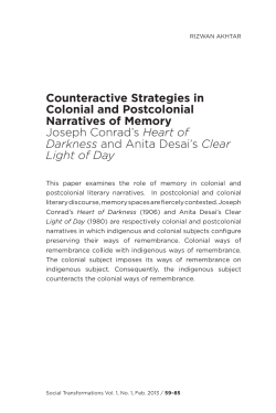 Counteractive Strategies in Colonial and Postcolonial Narratives of