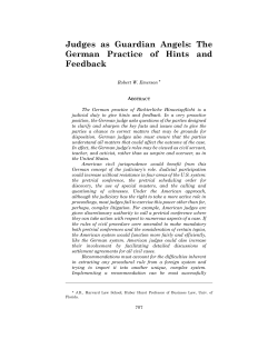 Judges as Guardian Angels: The German Practice of Hints and