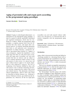 Aging of perennial cells and organ parts according to the