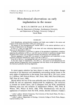 His to chemical observations on early implantation in