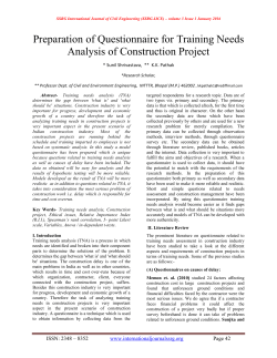 Preparation of Questionnaire for Training Needs