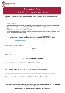 This award is to recognise an Indigenous person who has