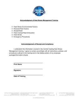 Heat Stress Training Acknowledgement