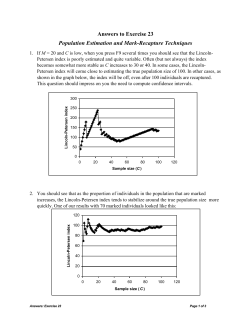 Answers to Exercise 23 Population Estimation and Mark