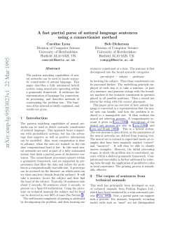 A fast partial parse of natural language sentences using a