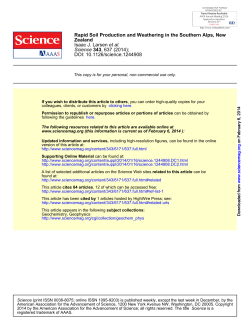 Rapid Soil Production and Weathering in the Southern Alps, New