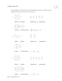 Do each problem with the blocks. Fill in the blanks below - Math-U-See