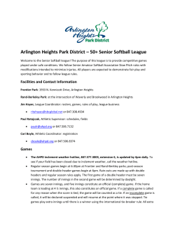 50+ league softball manual - Arlington Heights Park District