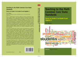 Teaching to the Math Common Core State Standards