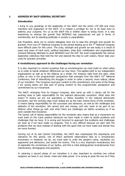 1. ADDRESS BY SACP GENERAL SECRETARY