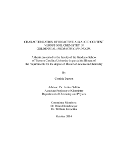 CHARACTERIZATION OF BIOACTIVE ALKALOID