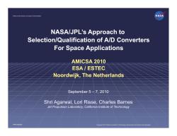 NASA/JPL`s Approach to Selection/Qualification of A/D Converters