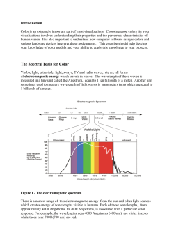 Introduction The Spectral Basis for Color