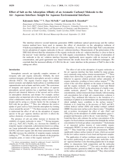 Effect of Salt on the Adsorption Affinity of an Aromatic