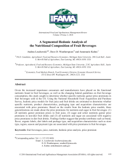 A Segmented Hedonic Analysis of the Nutritional
