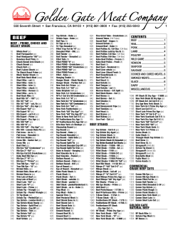 contents - Golden Gate Meat Company