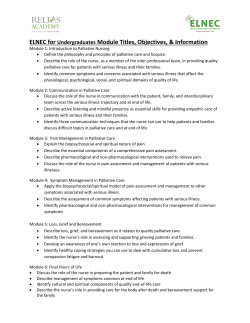 ELNEC for Undergraduates Module Titles