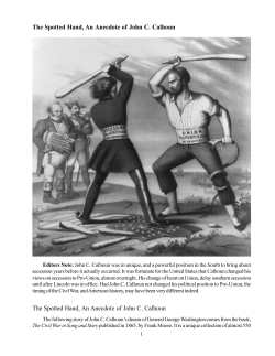 John C. Calhoun`s Dream - God The Original Intent Website