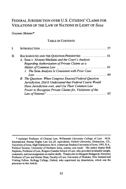 Federal Jurisdiction over U.S. Citizens` Claims for Violations of the