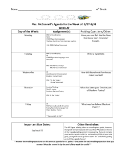 Mrs. McConnell`s Agenda for the Week of