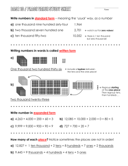 Write numbers in standard form &ndash; meaning the `usual` way, as a