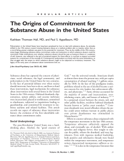 The Origins of Commitment for Substance Abuse in the United States