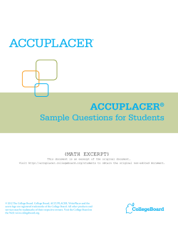 Math Study - College of the Canyons
