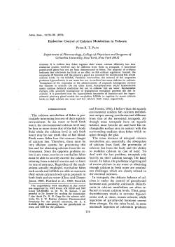Endocrine Control of Calcium Metabolism in Teleosts Department of